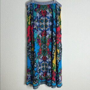 flying Tomato, Multi color, mix media, deco art, maxi skirt, SZ LG